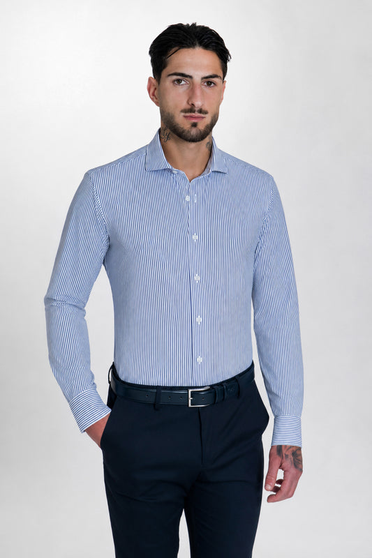 Camicia Stampa a Righe Comfort Bielastica